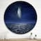 Designart - Full Moon Over Dark Ocean At Night - Nautical & Coastal Metal Circle Wall Art